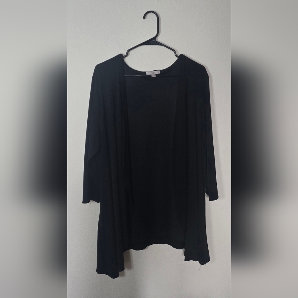 Roz & Ali Black Long Sleeve Tunic Top Stretch Plus Size 2X